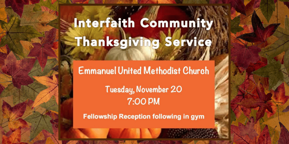 Community Thanksgiving Service slider - Emmanuel United Methodist Church